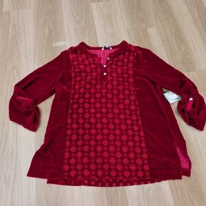 John Mark NWT Red Velvet Shirt Size L